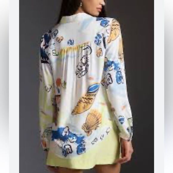 Maeve Alida contrast button down shirt - Picture 2 of 5